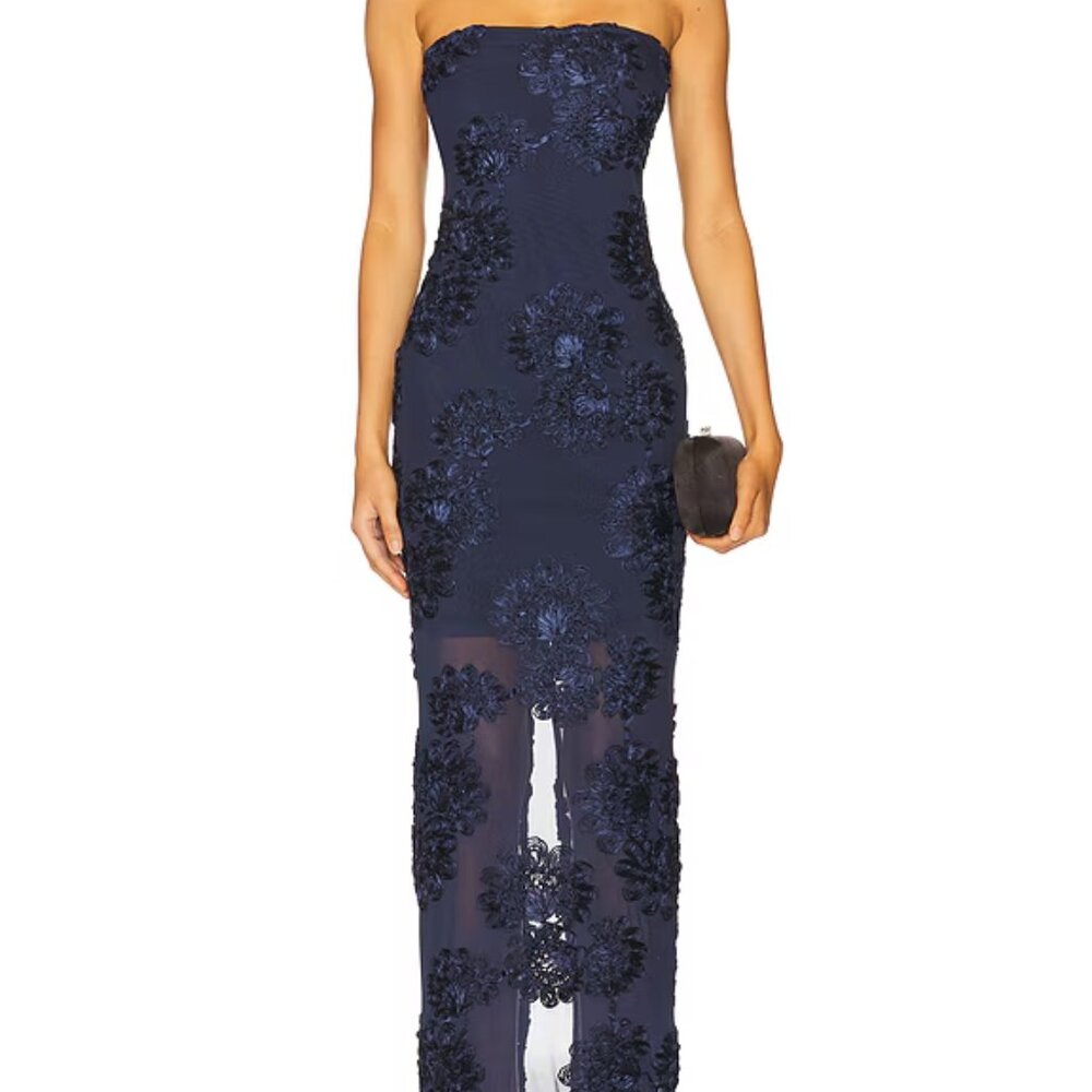 ROTATE Mesh Maxi Dress